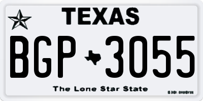 TX license plate BGP3055