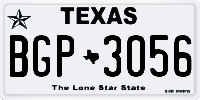 TX license plate BGP3056