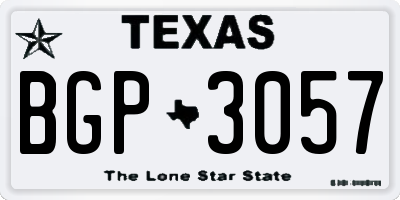 TX license plate BGP3057