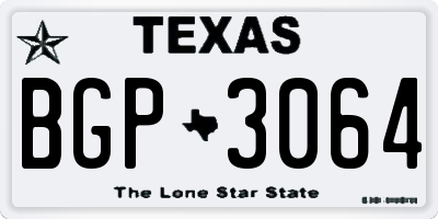 TX license plate BGP3064