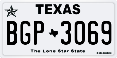 TX license plate BGP3069