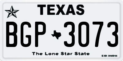 TX license plate BGP3073