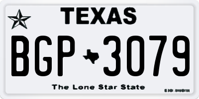 TX license plate BGP3079