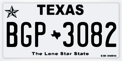 TX license plate BGP3082