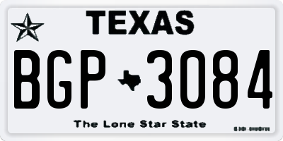 TX license plate BGP3084