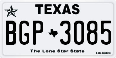 TX license plate BGP3085