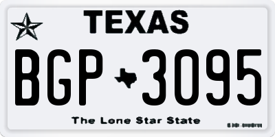 TX license plate BGP3095