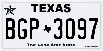 TX license plate BGP3097