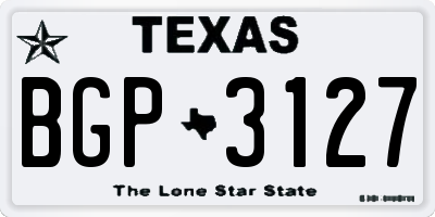 TX license plate BGP3127