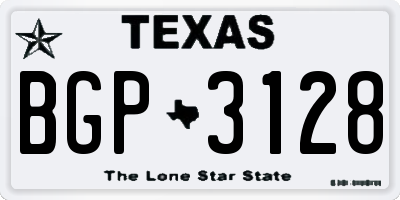 TX license plate BGP3128
