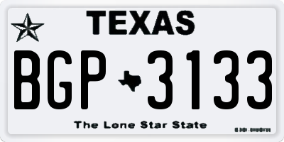 TX license plate BGP3133