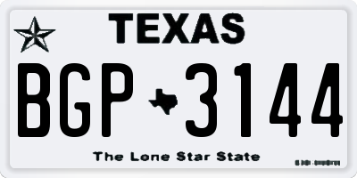 TX license plate BGP3144