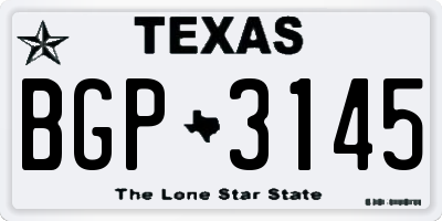 TX license plate BGP3145
