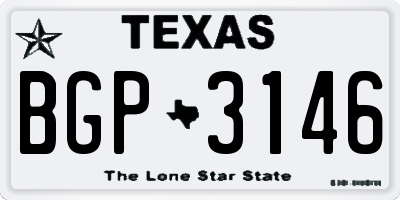 TX license plate BGP3146