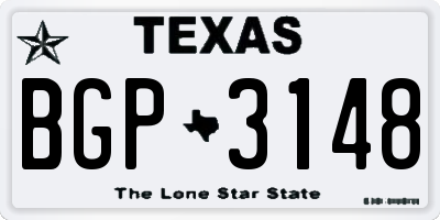 TX license plate BGP3148