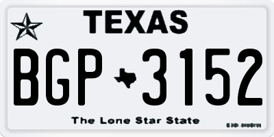TX license plate BGP3152