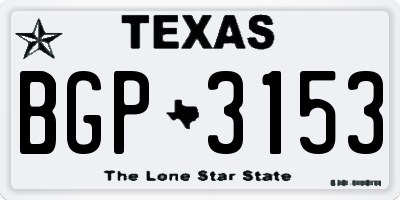 TX license plate BGP3153