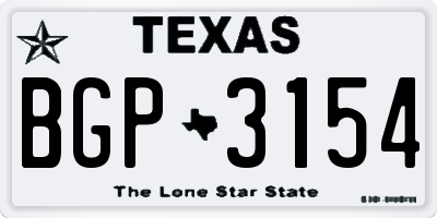 TX license plate BGP3154
