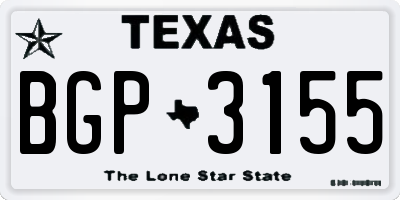 TX license plate BGP3155