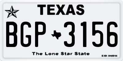 TX license plate BGP3156
