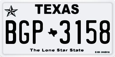 TX license plate BGP3158