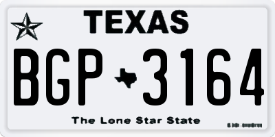 TX license plate BGP3164