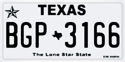 TX license plate BGP3166