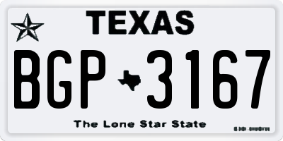 TX license plate BGP3167