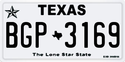TX license plate BGP3169