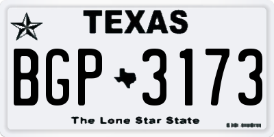 TX license plate BGP3173