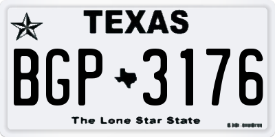 TX license plate BGP3176
