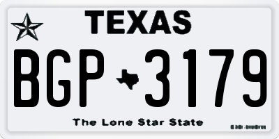 TX license plate BGP3179