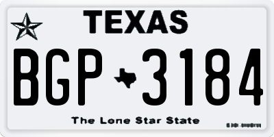 TX license plate BGP3184
