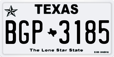TX license plate BGP3185