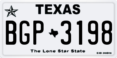 TX license plate BGP3198