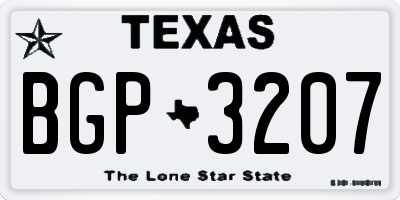 TX license plate BGP3207