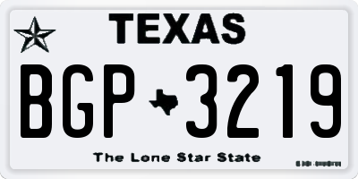 TX license plate BGP3219