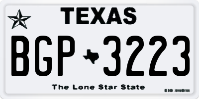 TX license plate BGP3223