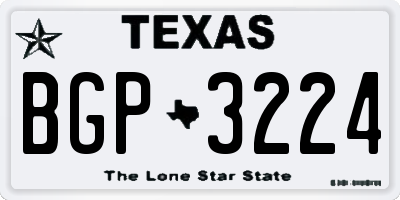 TX license plate BGP3224