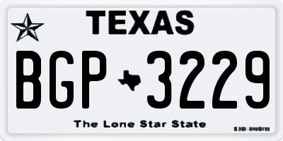 TX license plate BGP3229