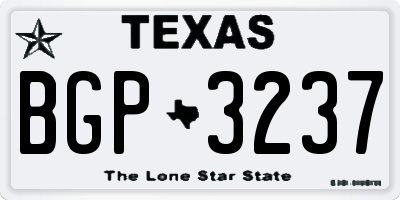 TX license plate BGP3237