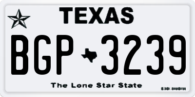 TX license plate BGP3239