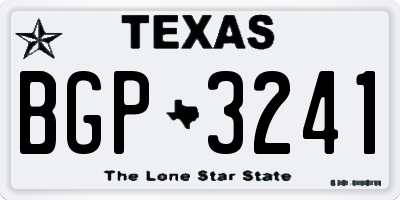 TX license plate BGP3241