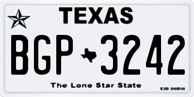 TX license plate BGP3242