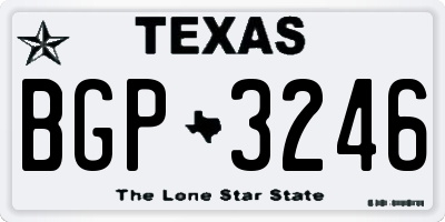 TX license plate BGP3246