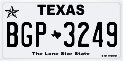 TX license plate BGP3249