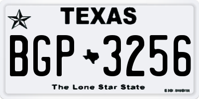 TX license plate BGP3256