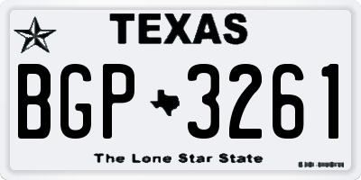 TX license plate BGP3261