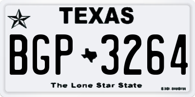 TX license plate BGP3264