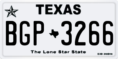 TX license plate BGP3266
